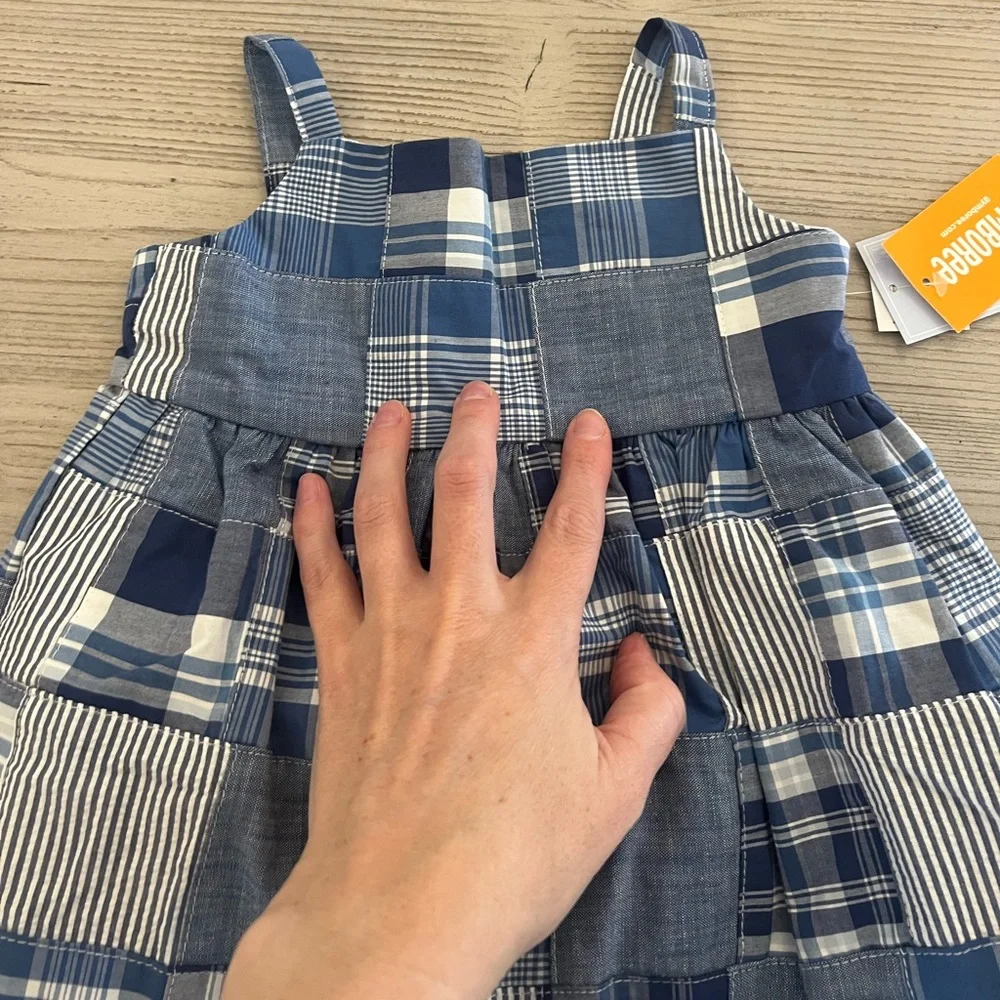 Blue madras print, sleeveless toddler girls dress from Gymboree - Picture 7 of 12